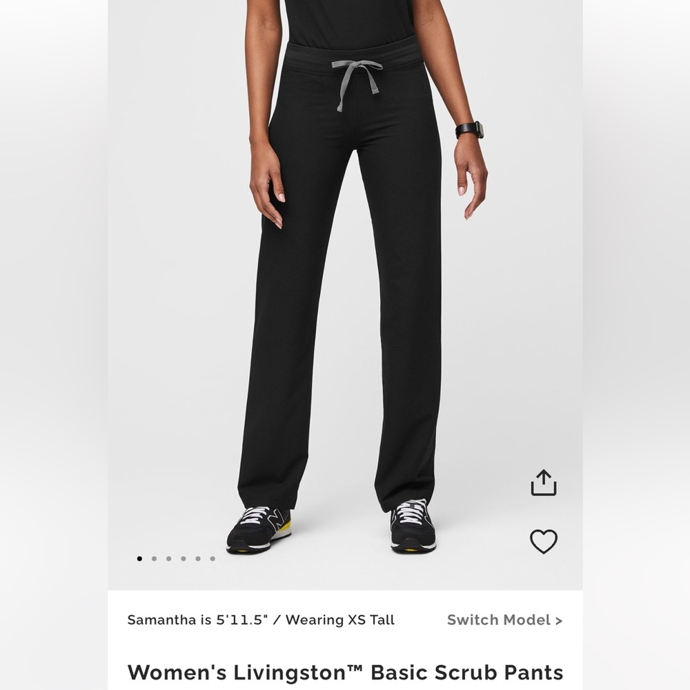 Women’s Livingston Basic Scrub Pants, Black, Small Petite